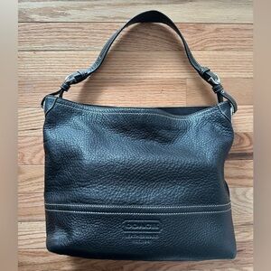 Coach Black Pebbled Leather Shoulder Bag